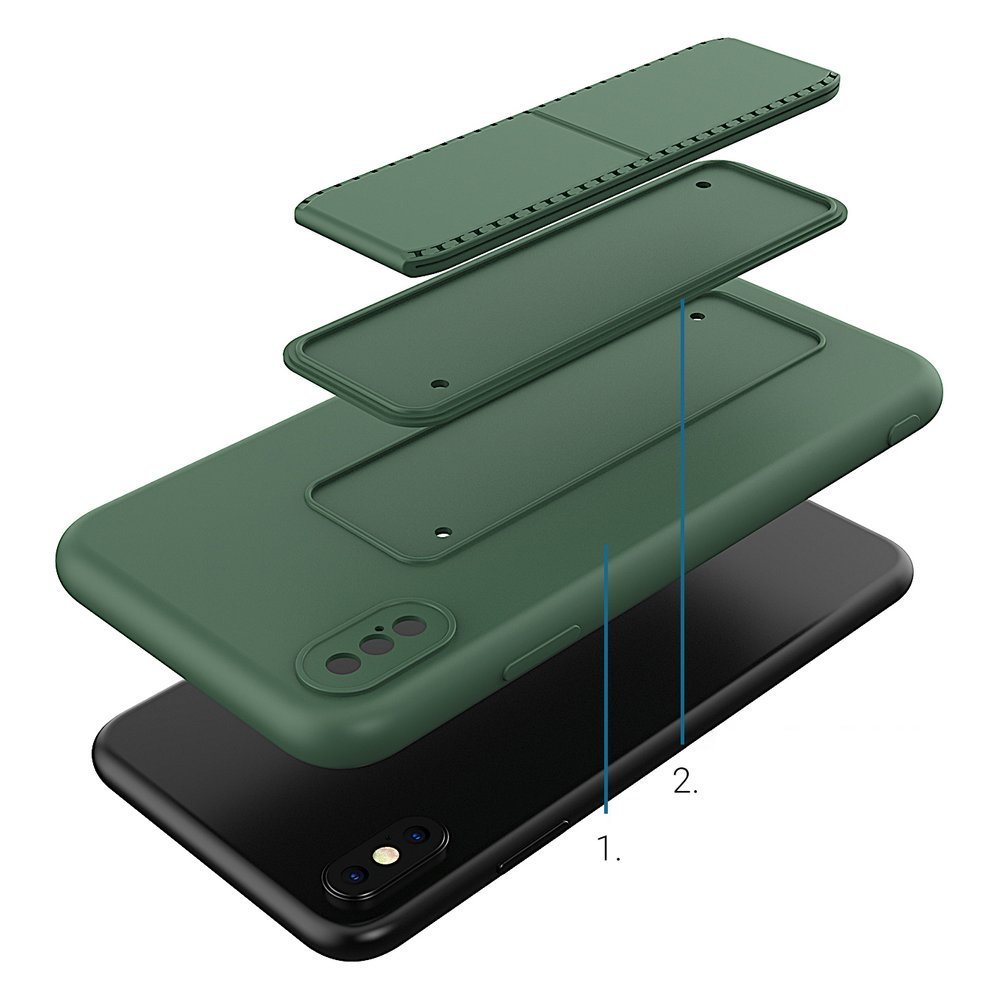 Pokrowiec silikonowy Wozinsky Kickstand Case czarny Apple iPhone XS Max / 3