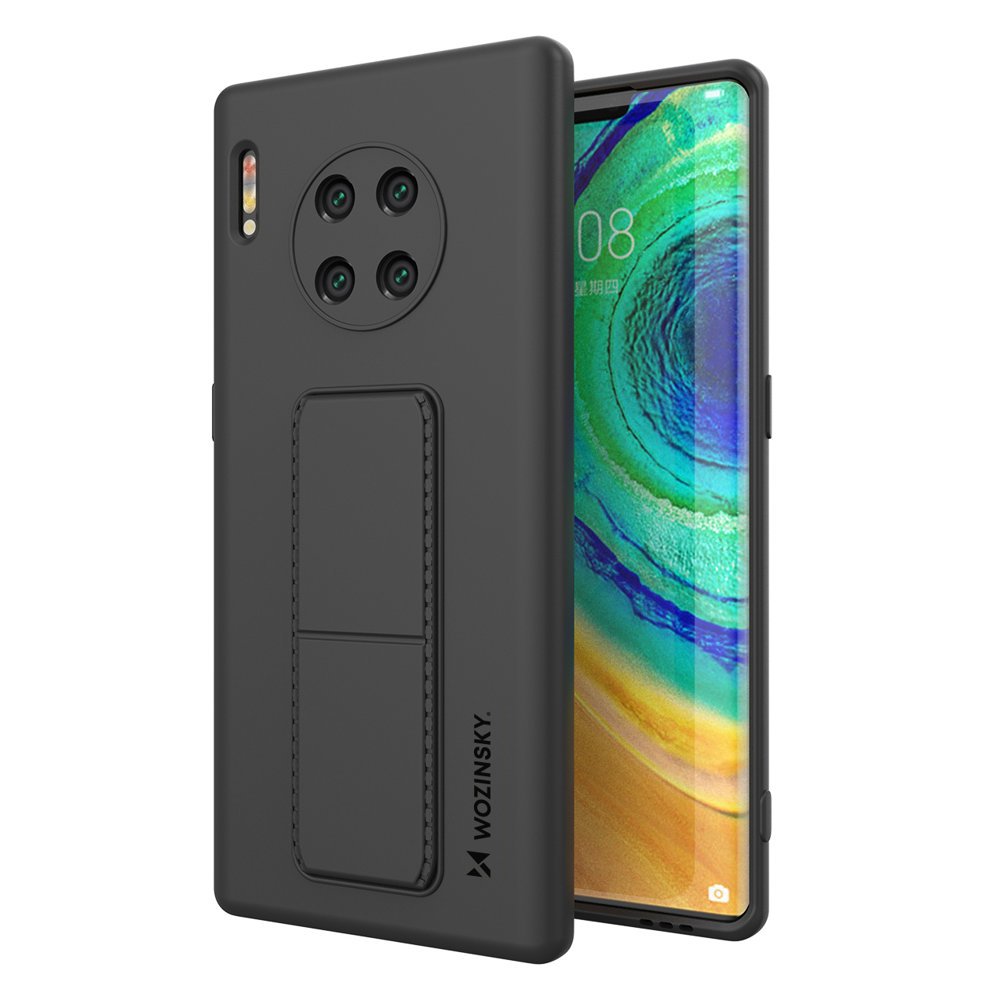 Pokrowiec silikonowy Wozinsky Kickstand Case czarny Huawei Mate 30 Pro