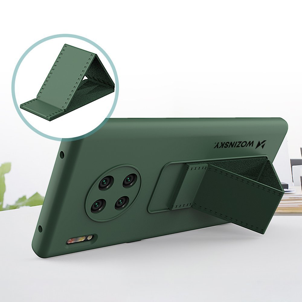 Pokrowiec silikonowy Wozinsky Kickstand Case czarny Huawei Mate 30 Pro / 2