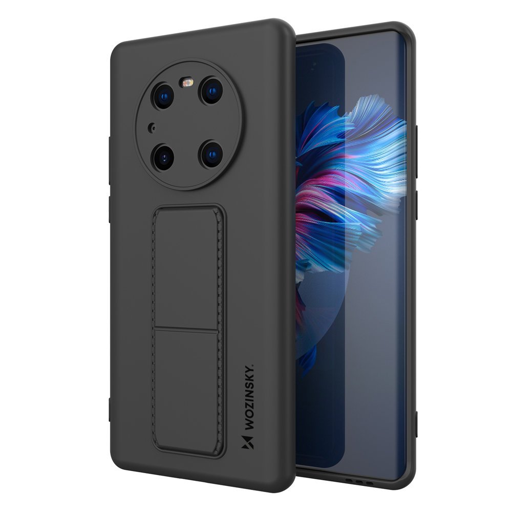Pokrowiec silikonowy Wozinsky Kickstand Case czarny Huawei Mate 40 Pro