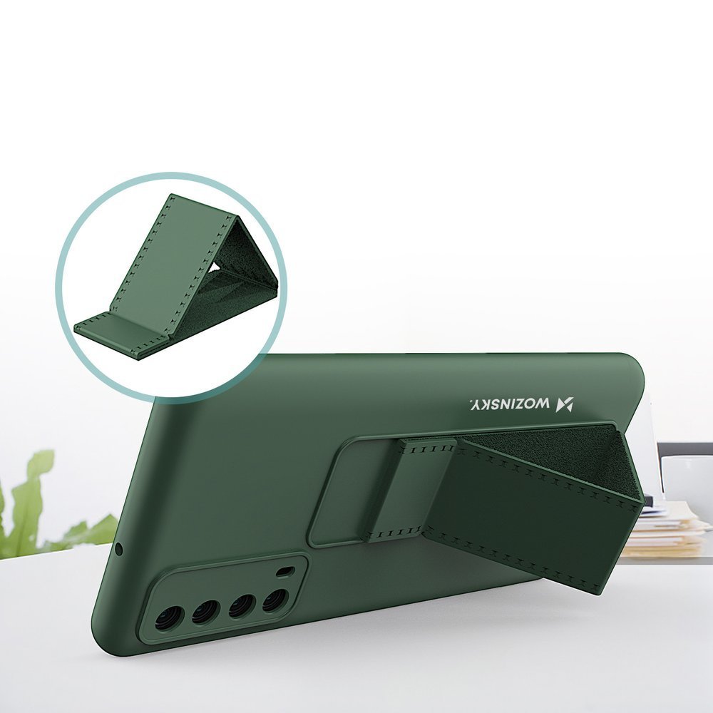 Pokrowiec silikonowy Wozinsky Kickstand Case czarny Huawei p Smart 2021 / 2 Pokrowiec silikonowy Wozinsky Kickstand Case czarny Huawei p Smart 2021 / 2