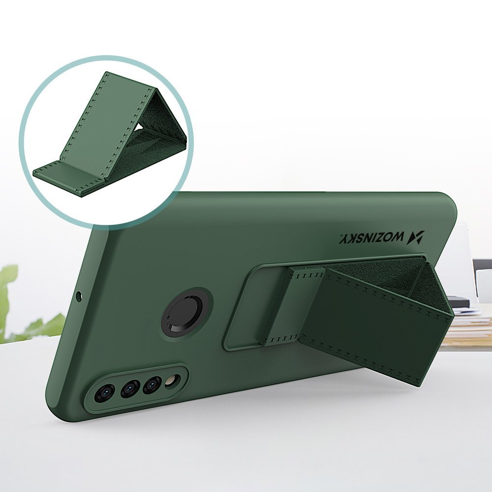 Pokrowiec silikonowy Wozinsky Kickstand Case czarny Huawei P30 Lite / 2 Pokrowiec silikonowy Wozinsky Kickstand Case czarny Huawei P30 Lite / 2