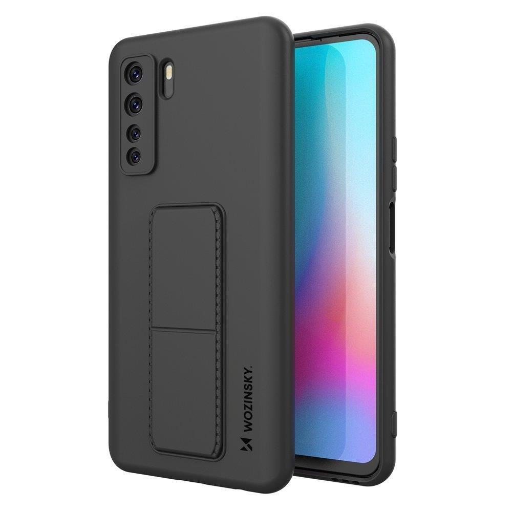 Pokrowiec silikonowy Wozinsky Kickstand Case czarny Huawei P40 Lite 5G Pokrowiec silikonowy Wozinsky Kickstand Case czarny Huawei P40 Lite 5G