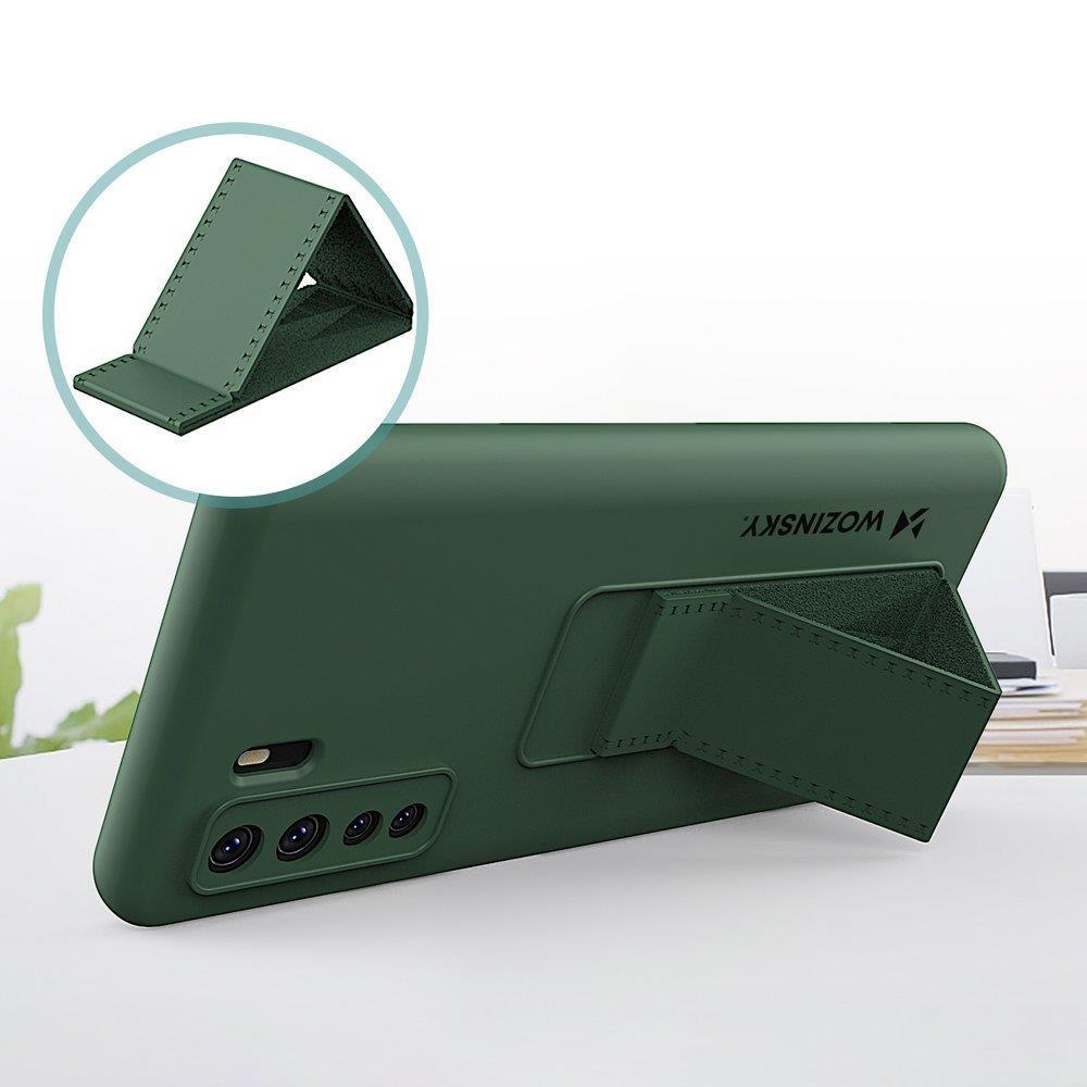 Pokrowiec silikonowy Wozinsky Kickstand Case czarny Huawei P40 Lite 5G / 2 Pokrowiec silikonowy Wozinsky Kickstand Case czarny Huawei P40 Lite 5G / 2