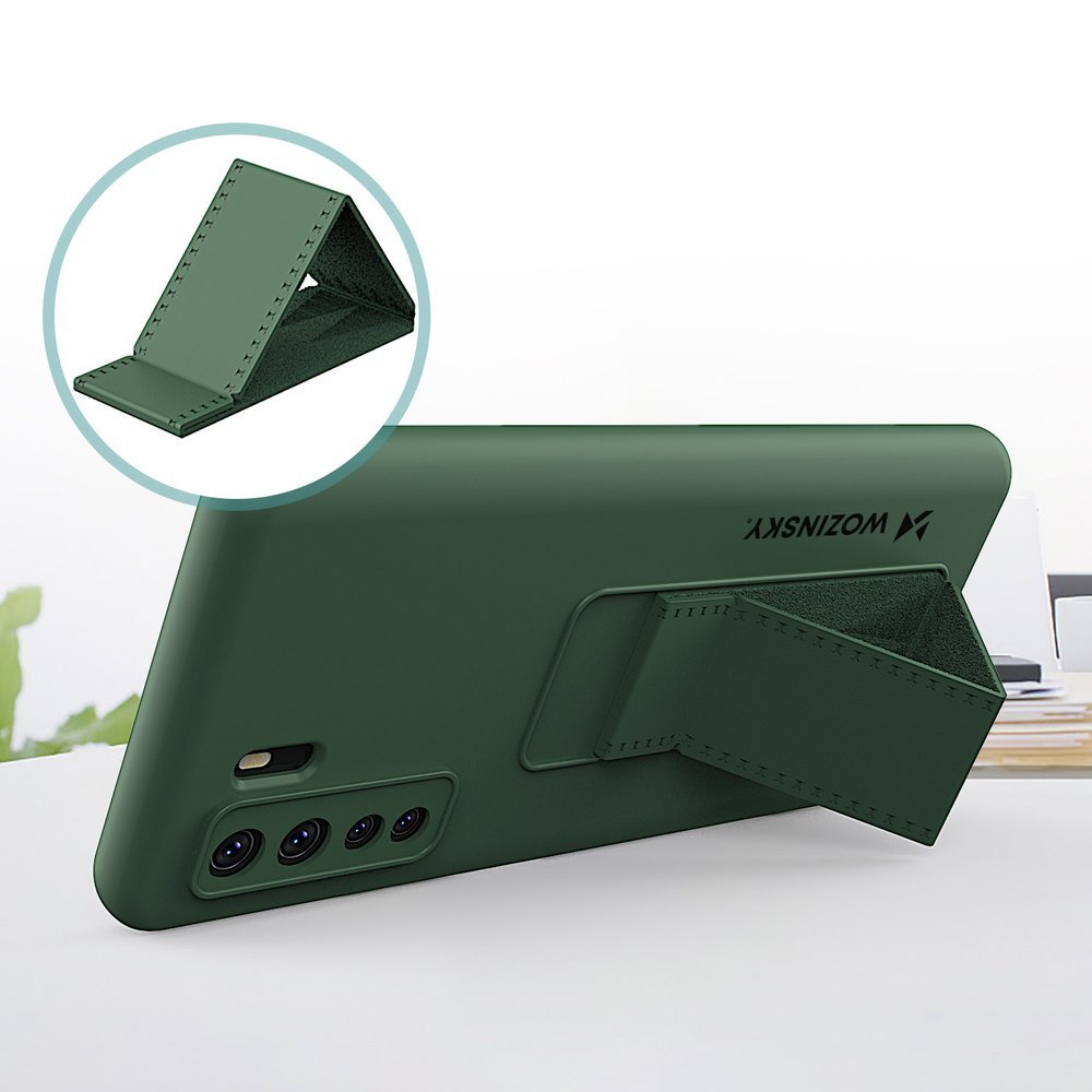 Pokrowiec silikonowy Wozinsky Kickstand Case czarny Huawei P40 Lite / 2 Pokrowiec silikonowy Wozinsky Kickstand Case czarny Huawei P40 Lite / 2