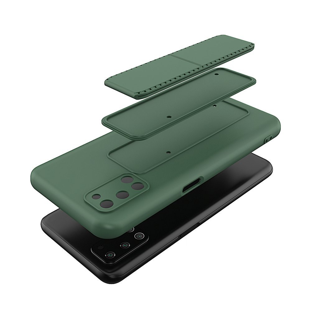 Pokrowiec silikonowy Wozinsky Kickstand Case czarny Oppo A52 / 2