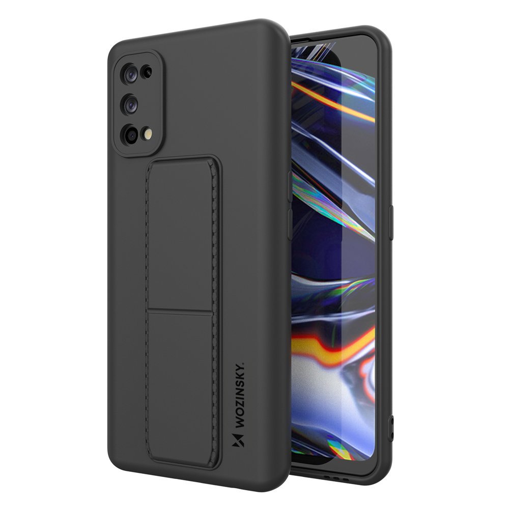 Pokrowiec silikonowy Wozinsky Kickstand Case czarny Realme 7 Pro