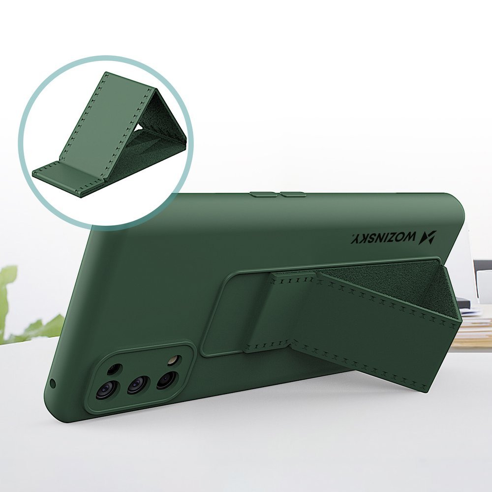 Pokrowiec silikonowy Wozinsky Kickstand Case czarny Realme 7 Pro / 2