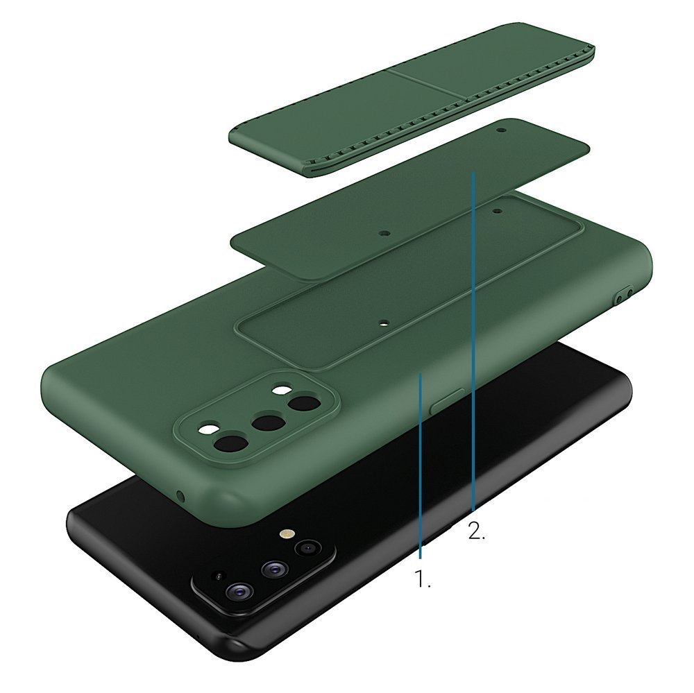 Pokrowiec silikonowy Wozinsky Kickstand Case czarny Realme 7 Pro / 3