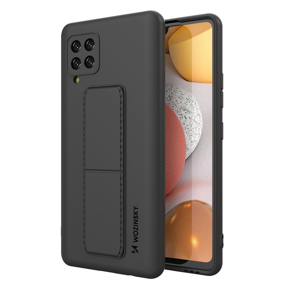 Pokrowiec silikonowy Wozinsky Kickstand Case czarny Samsung Galaxy A42 5G Pokrowiec silikonowy Wozinsky Kickstand Case czarny Samsung Galaxy A42 5G