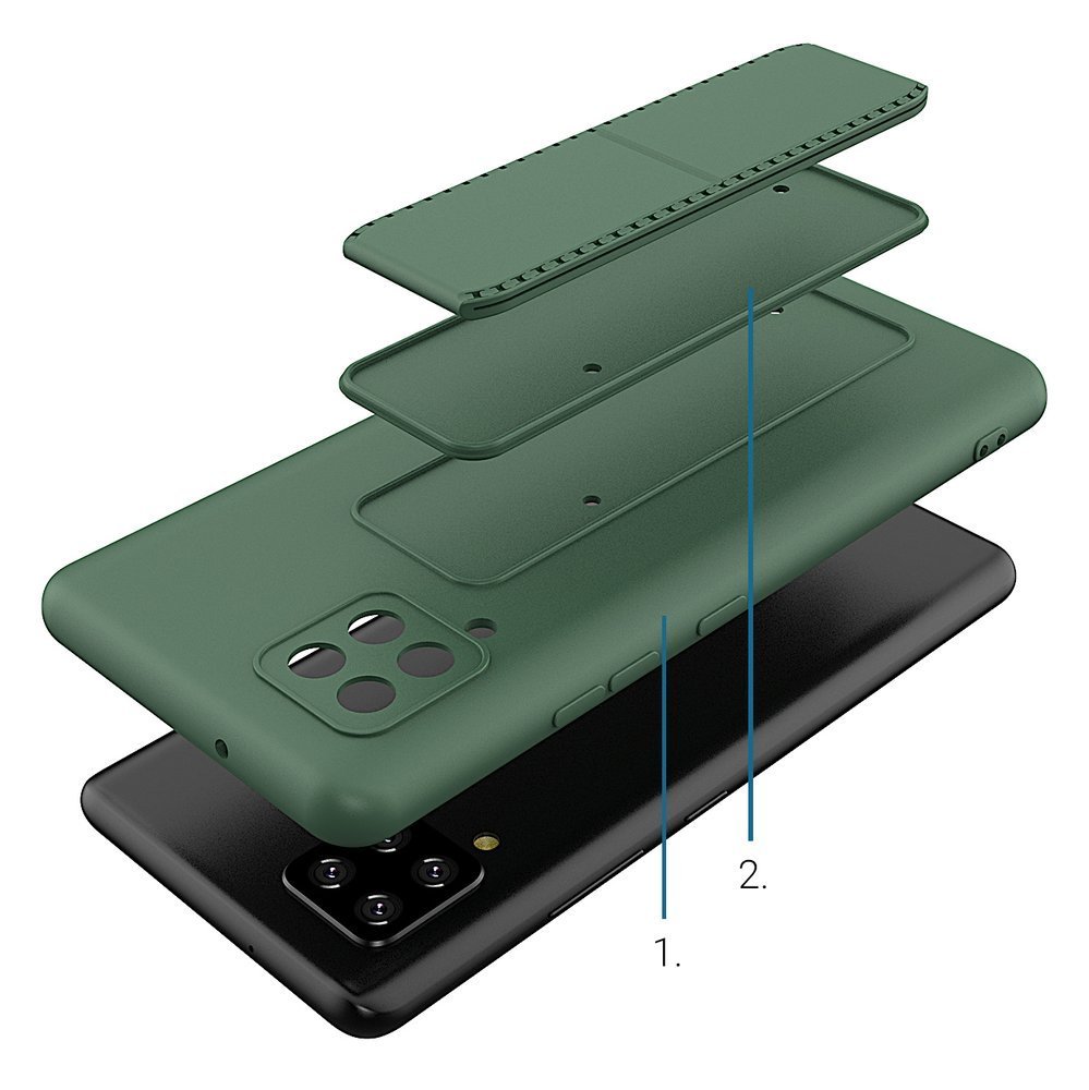 Pokrowiec silikonowy Wozinsky Kickstand Case czarny Samsung Galaxy A42 5G / 3