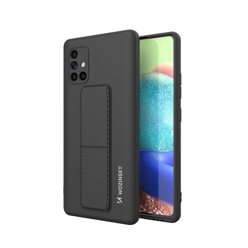 Pokrowiec silikonowy Wozinsky Kickstand Case czarny Samsung Galaxy A71