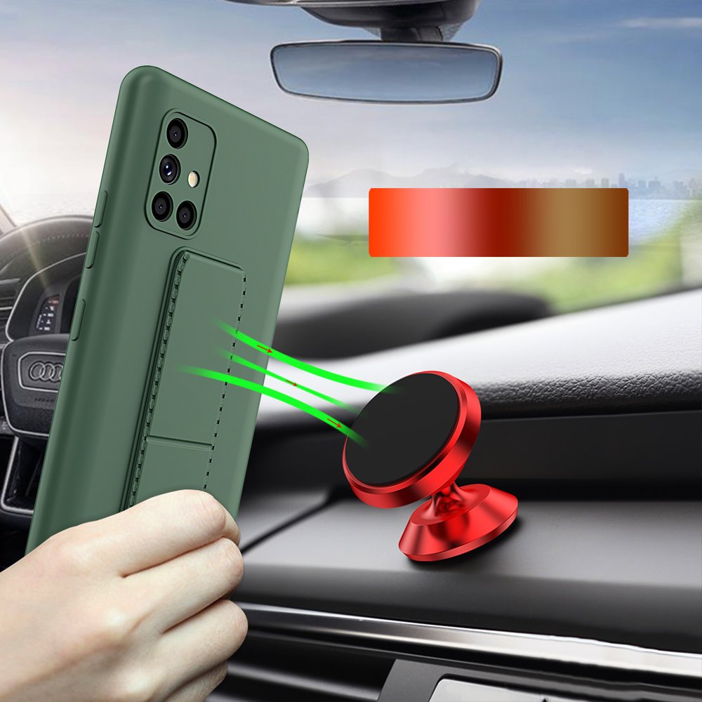 Pokrowiec silikonowy Wozinsky Kickstand Case czarny Samsung Galaxy A71 / 2