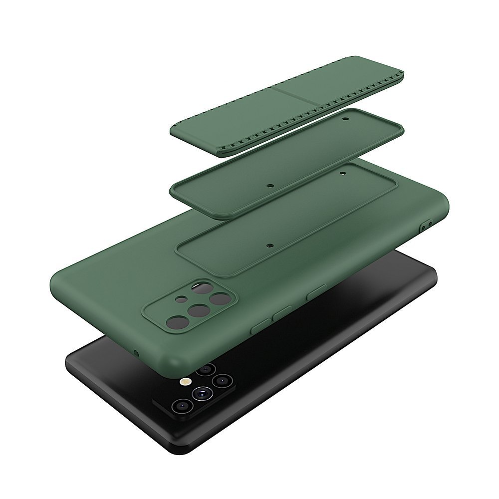 Pokrowiec silikonowy Wozinsky Kickstand Case czarny Samsung Galaxy A71 / 3
