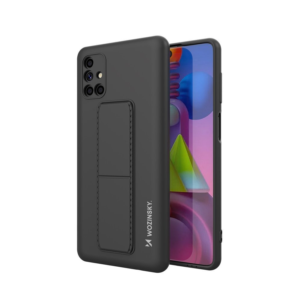 Pokrowiec silikonowy Wozinsky Kickstand Case czarny Samsung Galaxy M51