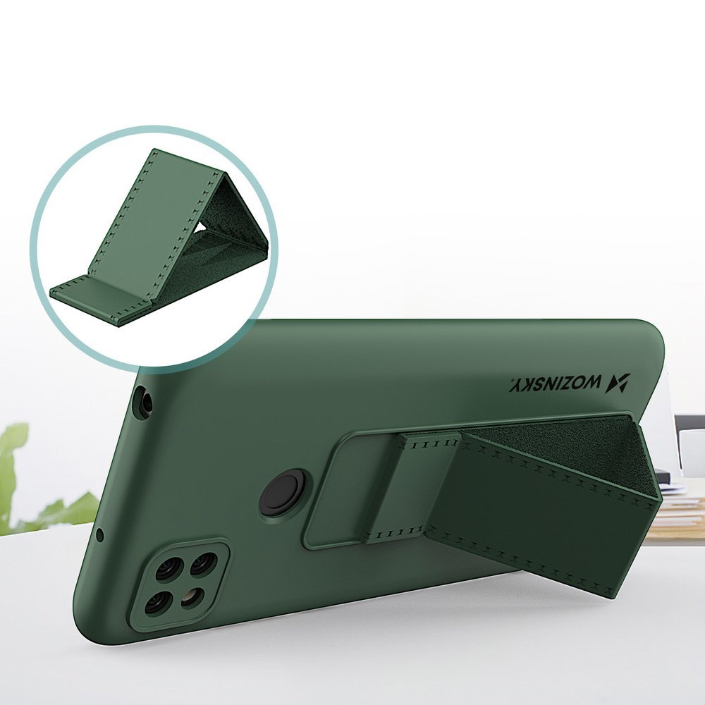 Pokrowiec silikonowy Wozinsky Kickstand Case czarny Xiaomi Redmi 9C / 2