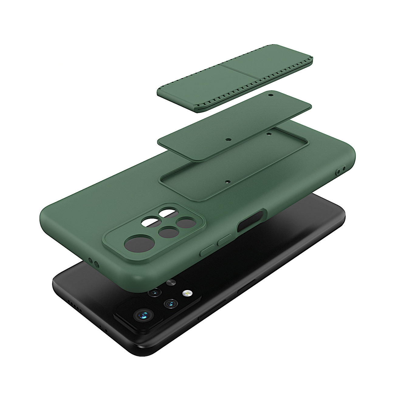 Pokrowiec silikonowy Wozinsky Kickstand Case czarny Xiaomi Redmi Note 11S / 6