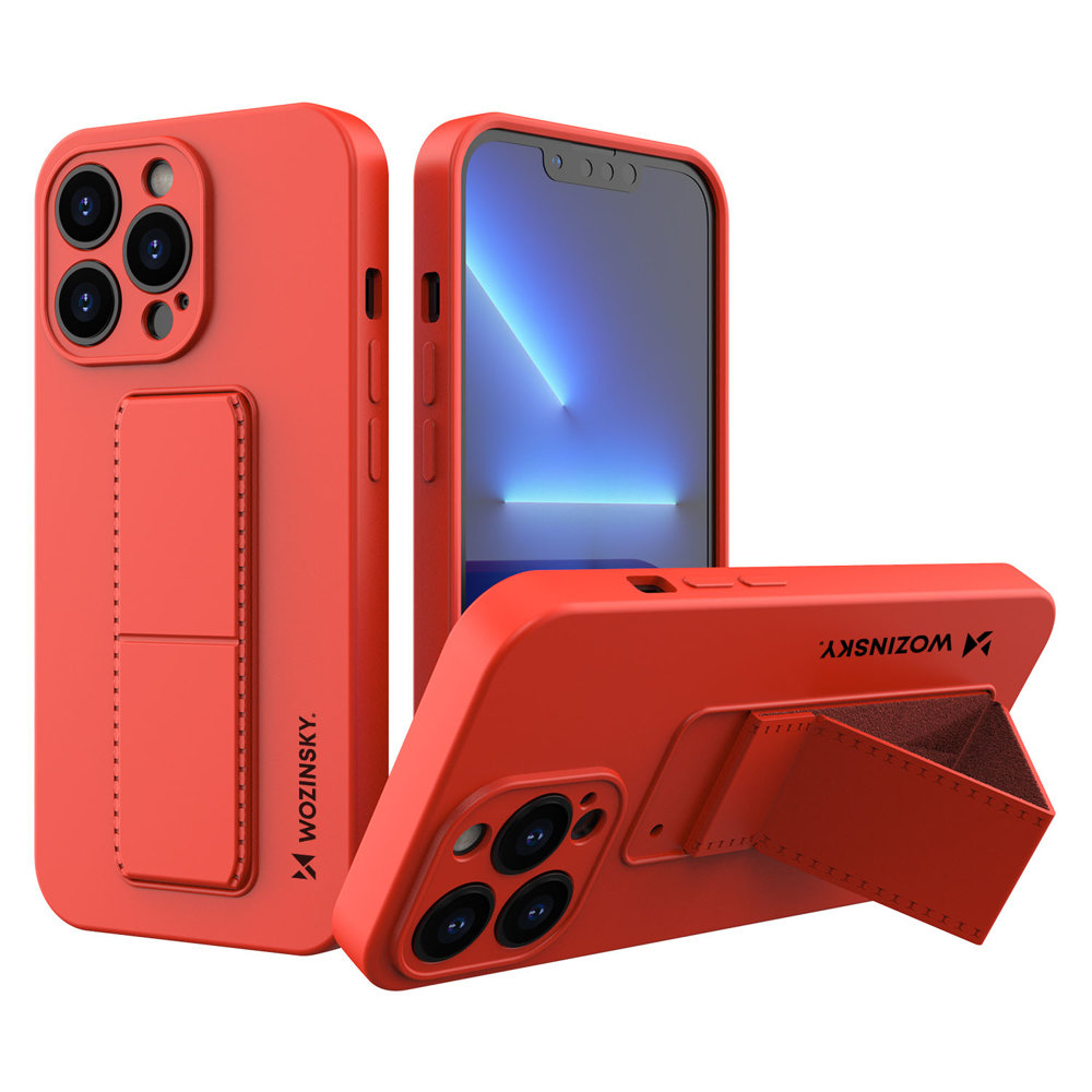 Pokrowiec silikonowy Wozinsky Kickstand Case czerwony Apple iPhone 13