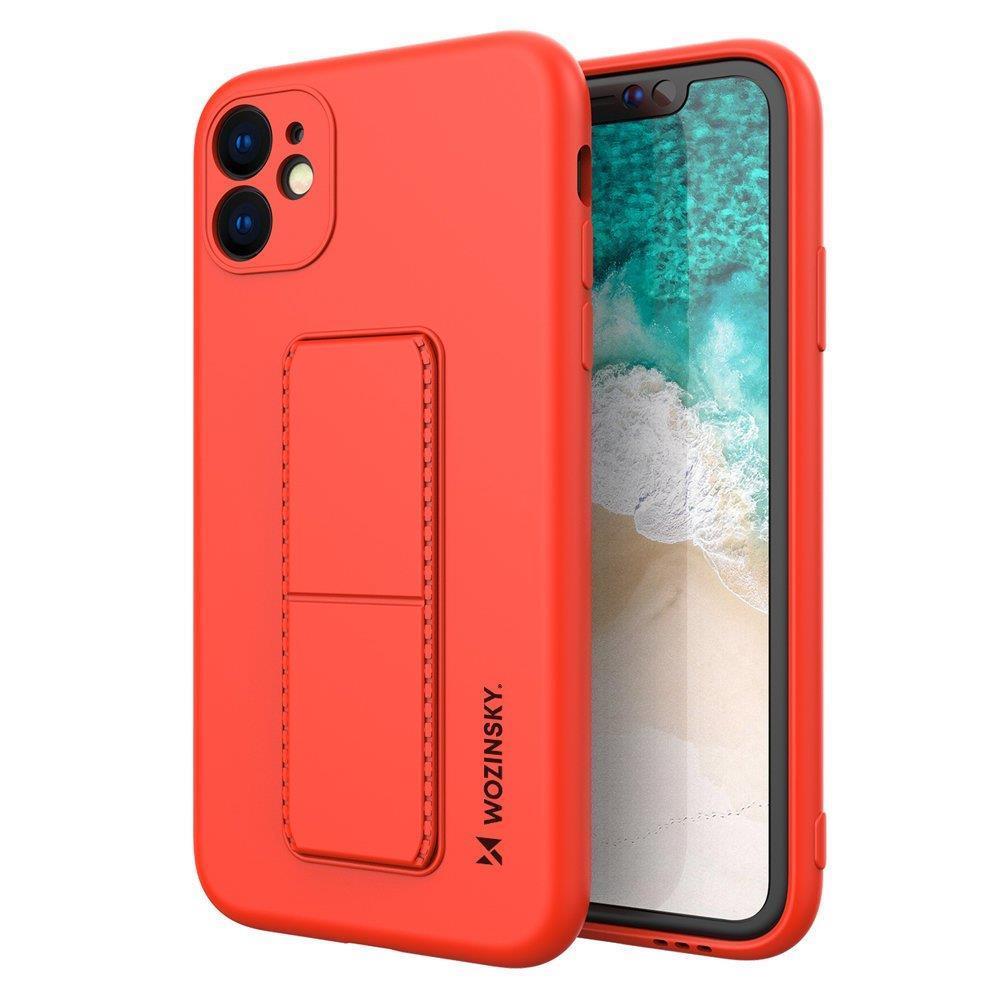 Pokrowiec silikonowy Wozinsky Kickstand Case czerwony Apple iPhone SE 2022