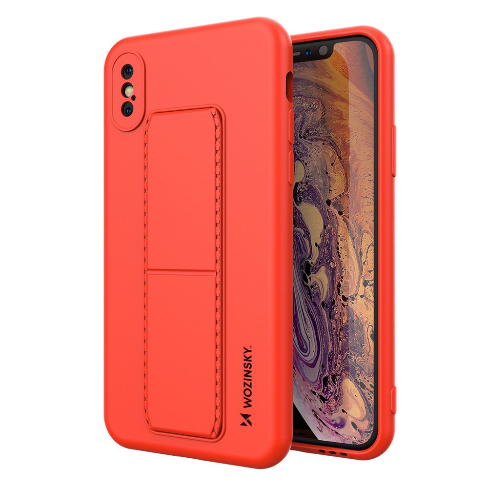 Pokrowiec silikonowy Wozinsky Kickstand Case czerwony Apple iPhone X Pokrowiec silikonowy Wozinsky Kickstand Case czerwony Apple iPhone X