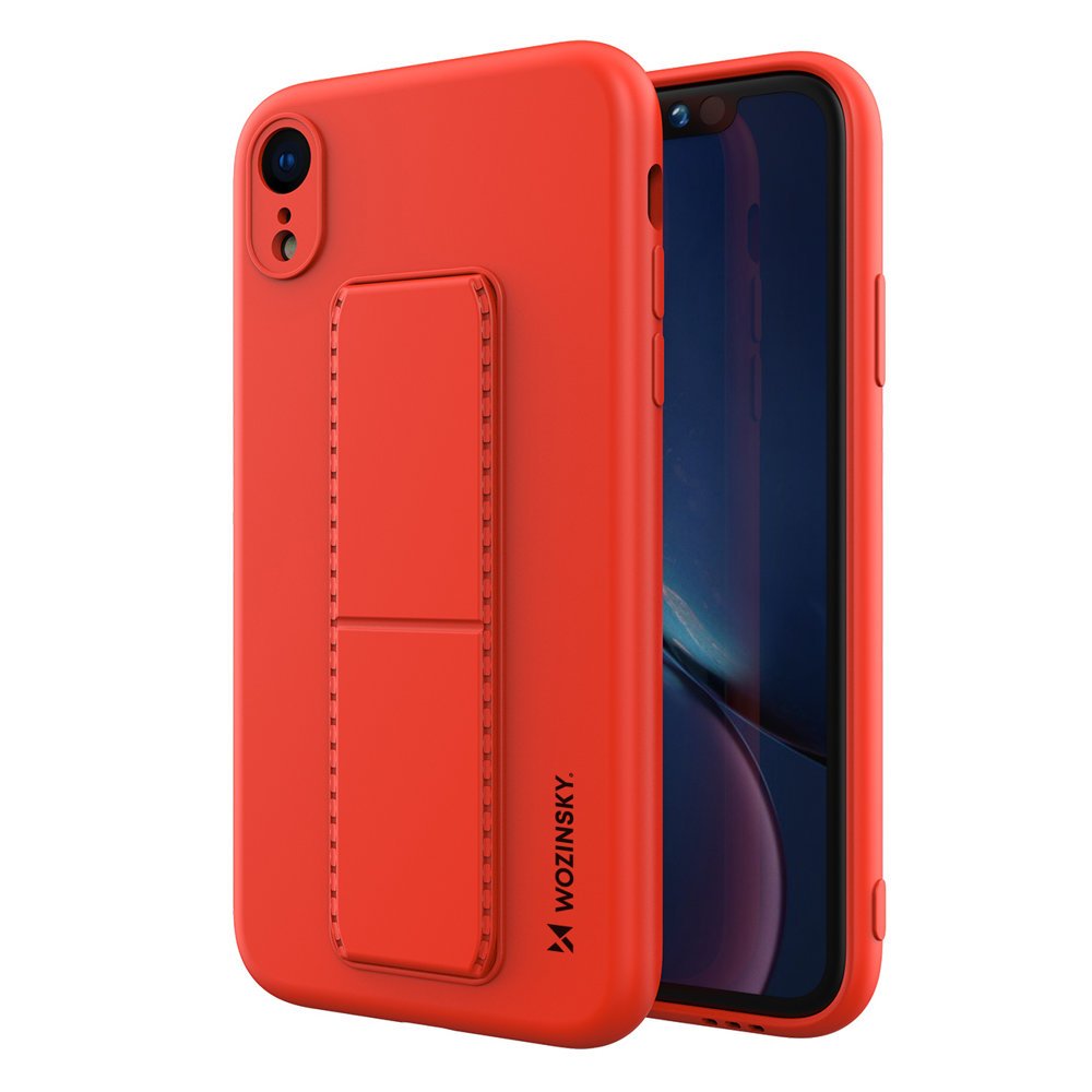Pokrowiec silikonowy Wozinsky Kickstand Case czerwony Apple iPhone XR