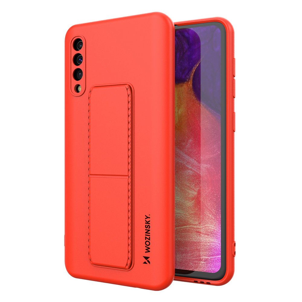 Pokrowiec silikonowy Wozinsky Kickstand Case czerwony Samsung Galaxy A50