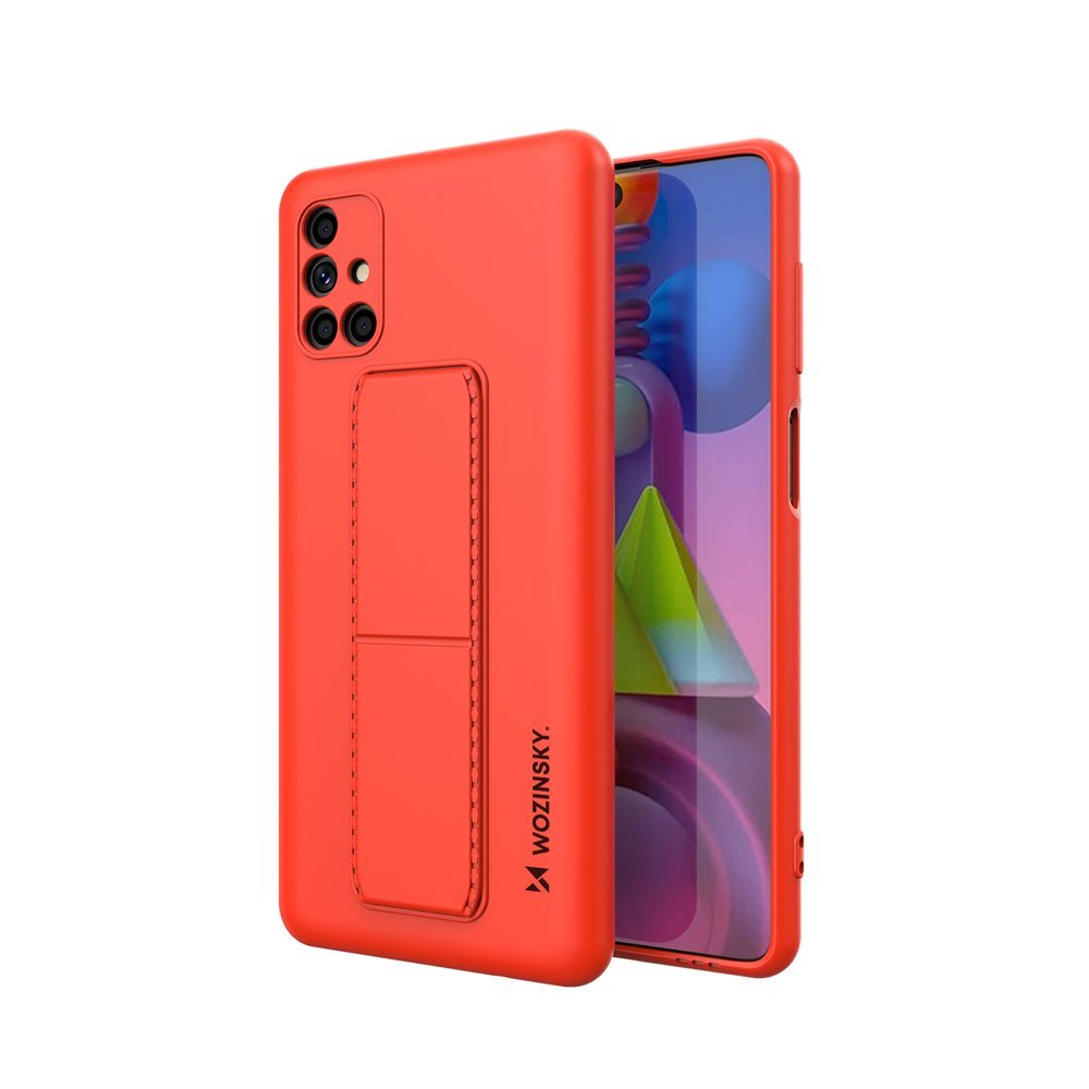 Pokrowiec silikonowy Wozinsky Kickstand Case czerwony Samsung Galaxy M51
