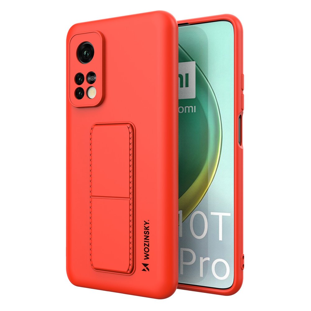 Pokrowiec silikonowy Wozinsky Kickstand Case czerwony Xiaomi Mi 10T Pro