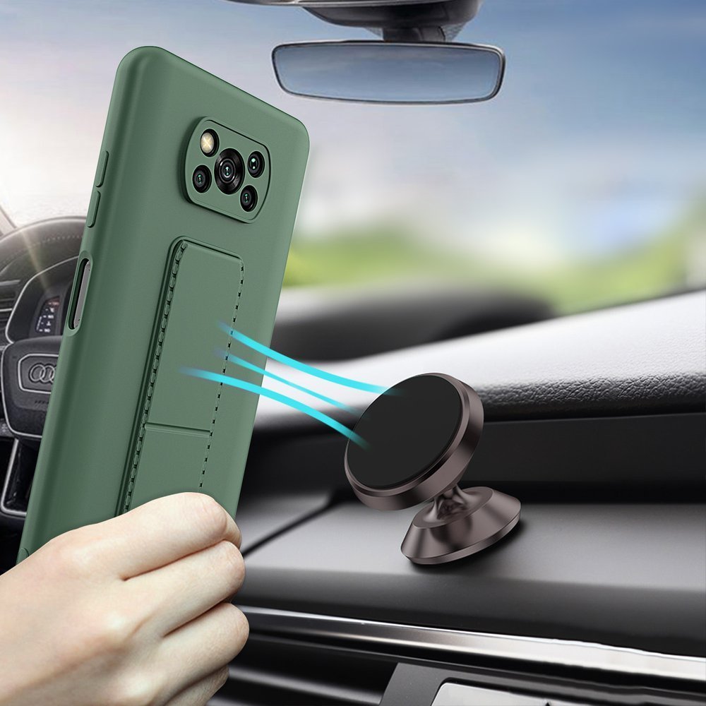 Pokrowiec silikonowy Wozinsky Kickstand Case czerwony Xiaomi POCO X3 Pro / 4