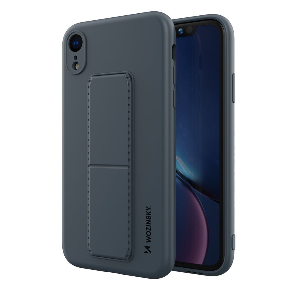 Pokrowiec silikonowy Wozinsky Kickstand Case granatowy Apple iPhone XR
