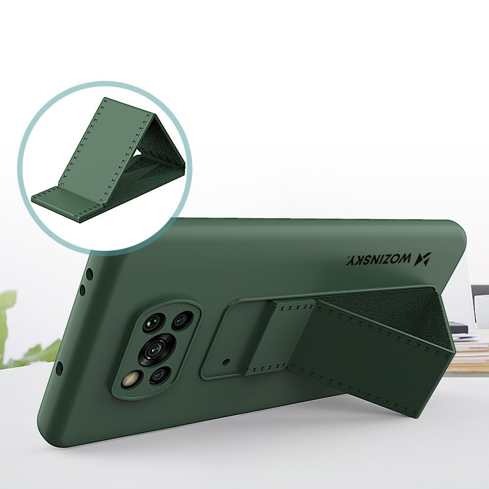 Pokrowiec silikonowy Wozinsky Kickstand Case granatowy Xiaomi POCO X3 Pro / 4