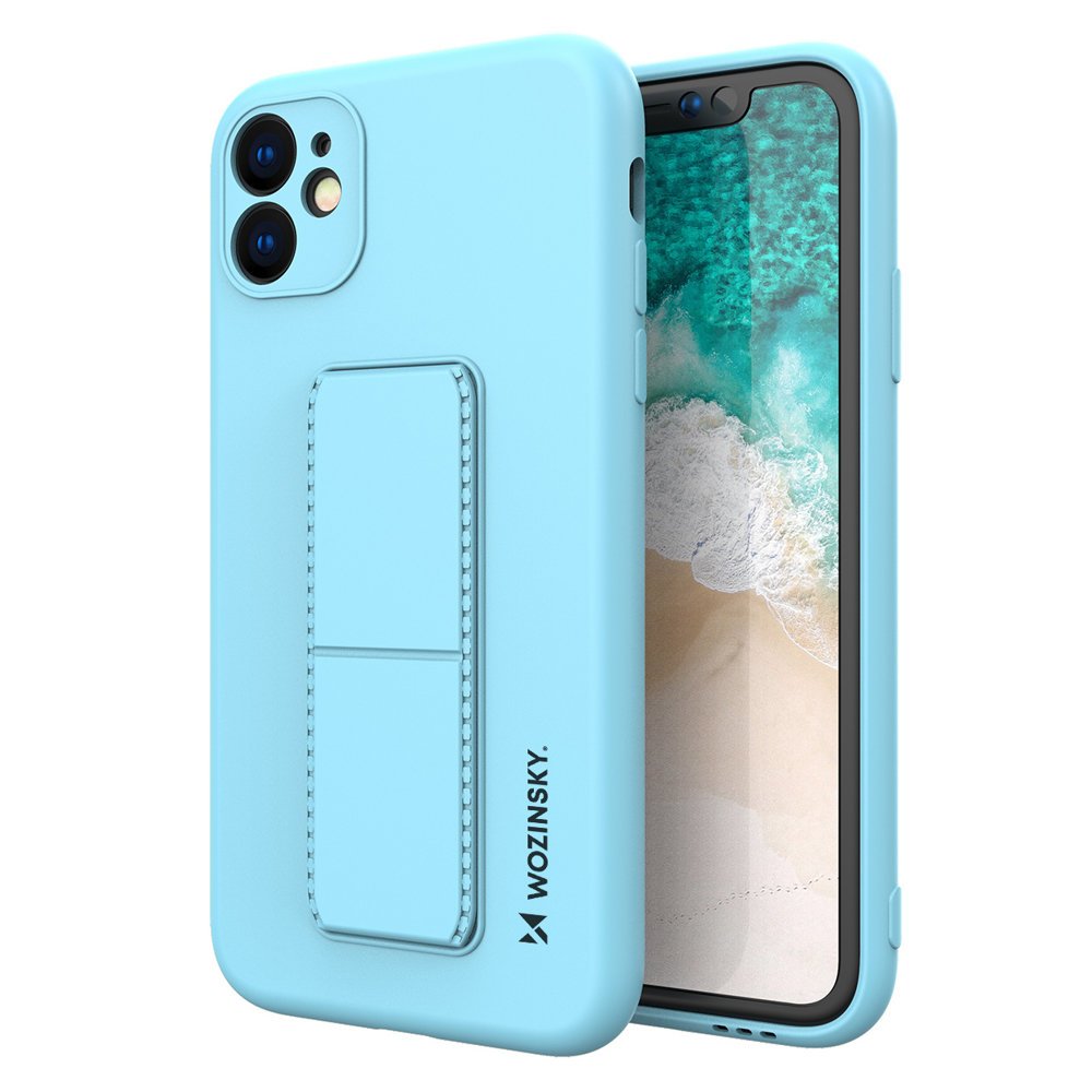 Pokrowiec silikonowy Wozinsky Kickstand Case jasnoniebieski Apple iPhone 12 Mini