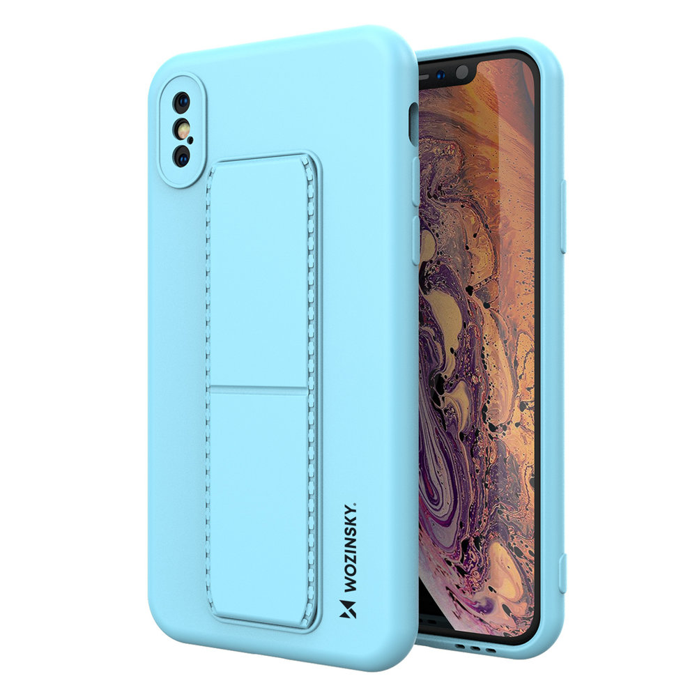 Pokrowiec silikonowy Wozinsky Kickstand Case jasnoniebieski Apple iPhone X