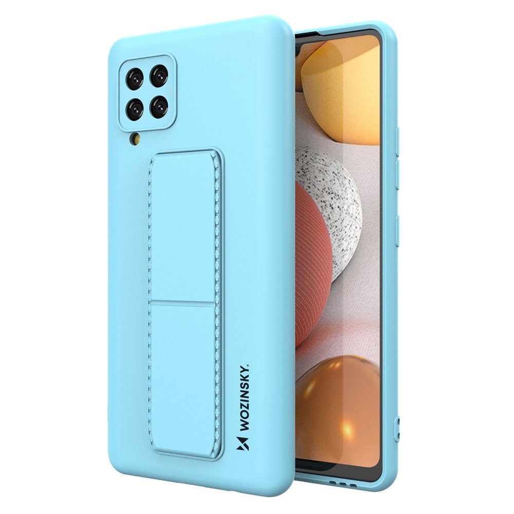 Pokrowiec silikonowy Wozinsky Kickstand Case jasnoniebieski Samsung Galaxy A42 5G