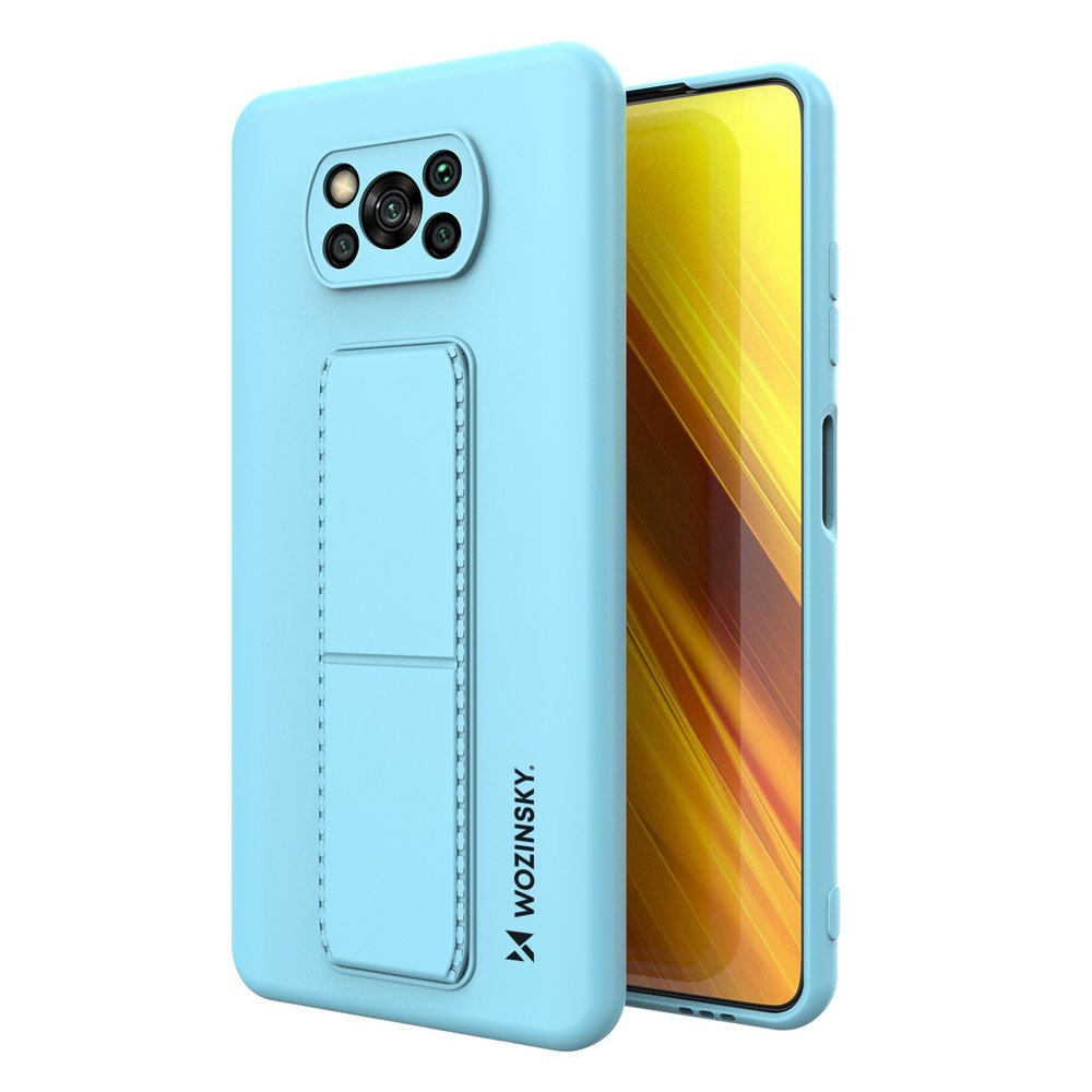 Pokrowiec silikonowy Wozinsky Kickstand Case jasnoniebieski Xiaomi POCO X3 Pro