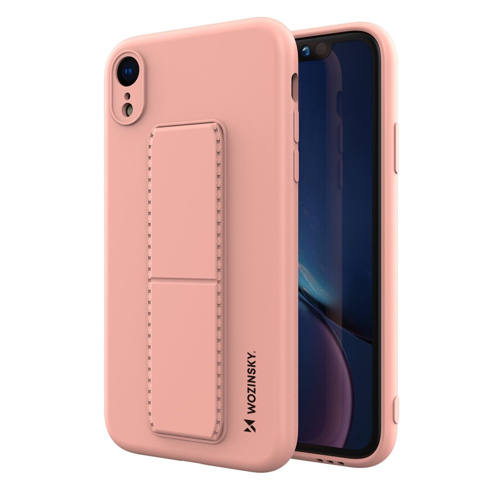 Pokrowiec silikonowy Wozinsky Kickstand Case r�owy Apple iPhone XR