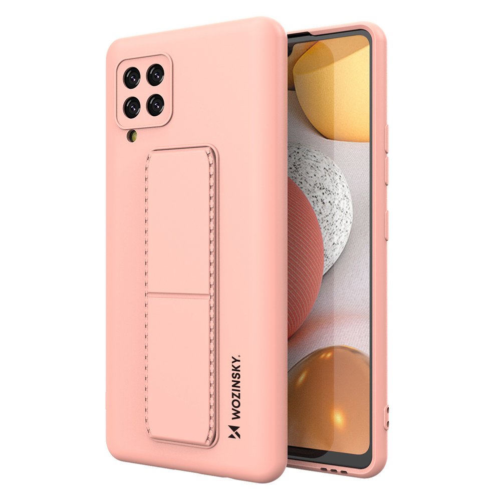 Pokrowiec silikonowy Wozinsky Kickstand Case r�owy Samsung Galaxy A42 5G
