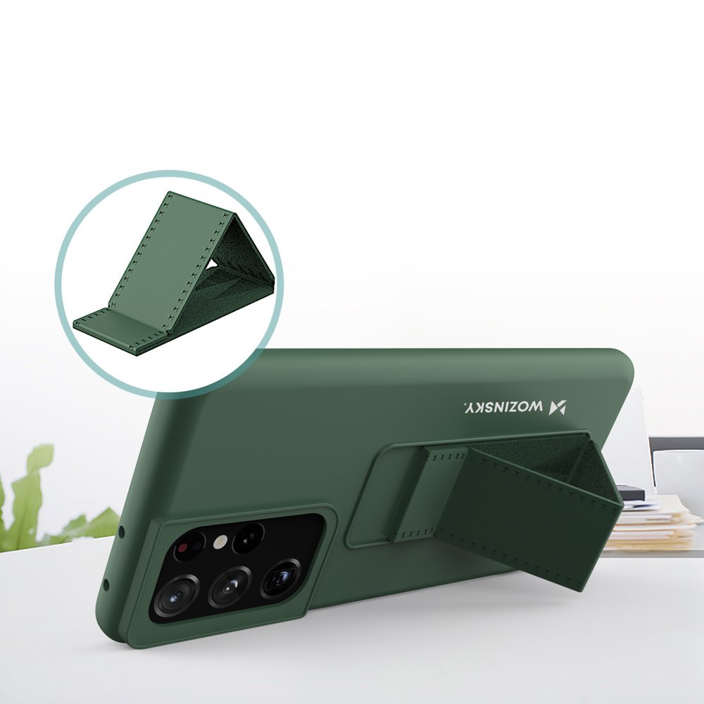 Pokrowiec silikonowy Wozinsky Kickstand Case r�owy Samsung Galaxy S21 Ultra 5G / 2