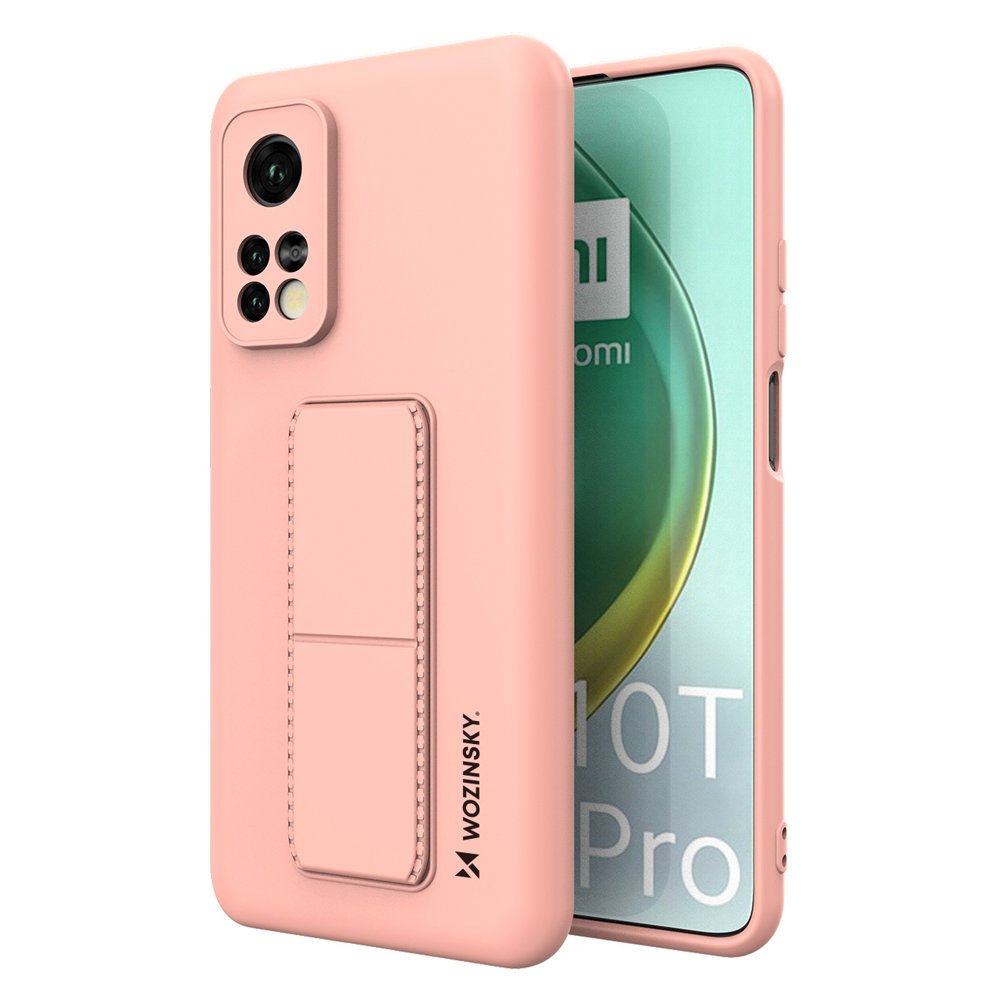 Pokrowiec silikonowy Wozinsky Kickstand Case r�owy Xiaomi Mi 10T Pro