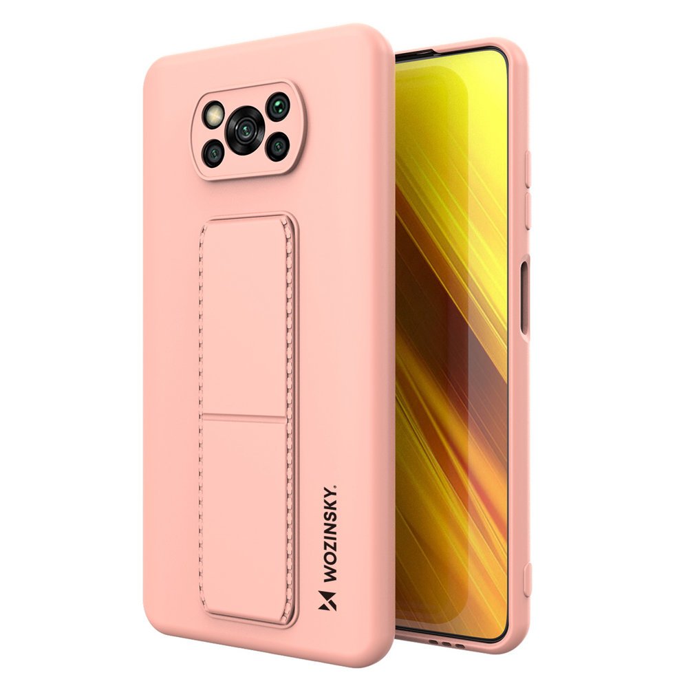 Pokrowiec silikonowy Wozinsky Kickstand Case r�owy Xiaomi POCO X3 NFC