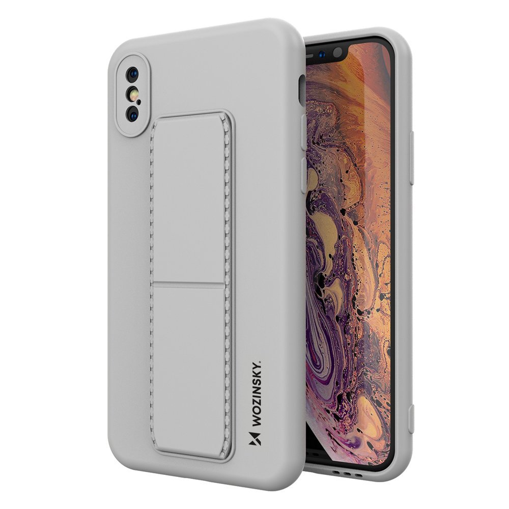 Pokrowiec silikonowy Wozinsky Kickstand Case szary Apple iPhone X Pokrowiec silikonowy Wozinsky Kickstand Case szary Apple iPhone X