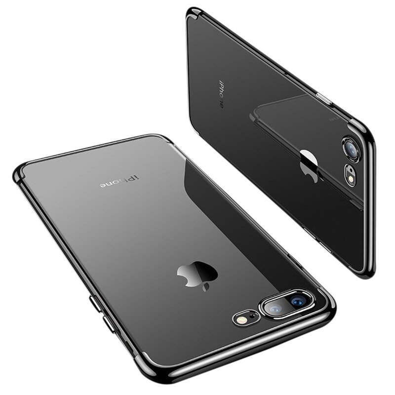 Pokrowiec silikonowy z ramką Electro czarny Apple iPhone 7 Plus Pokrowiec silikonowy z ramką Electro czarny Apple iPhone 7 Plus
