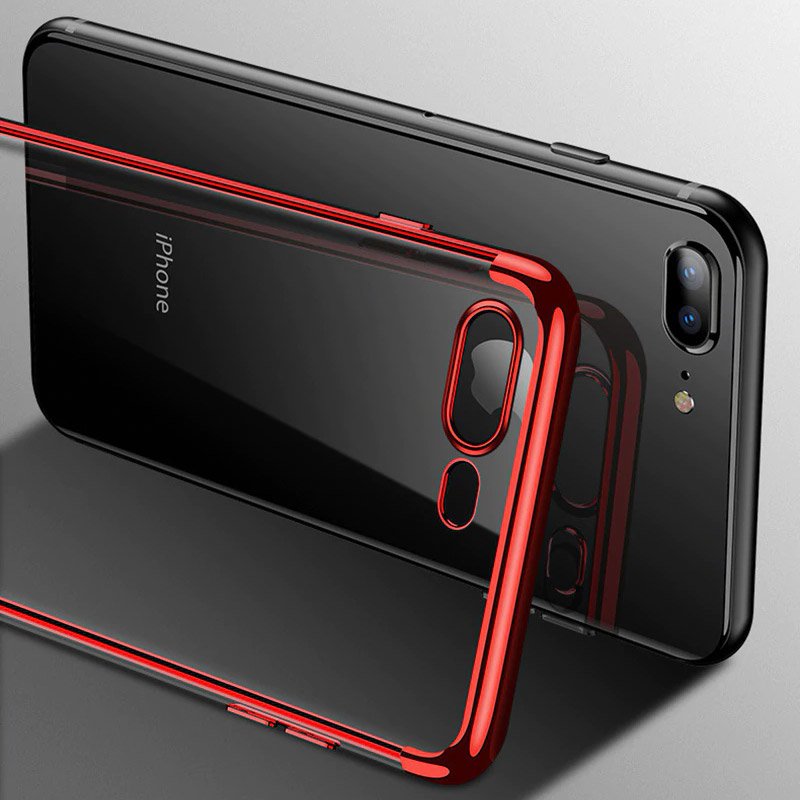 Pokrowiec silikonowy z ramką Electro czarny Apple iPhone 7 Plus / 3 Pokrowiec silikonowy z ramką Electro czarny Apple iPhone 7 Plus / 3