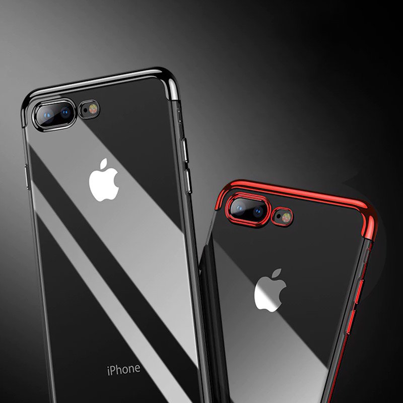 Pokrowiec silikonowy z ramk Electro czarny Apple iPhone 8 Plus / 10