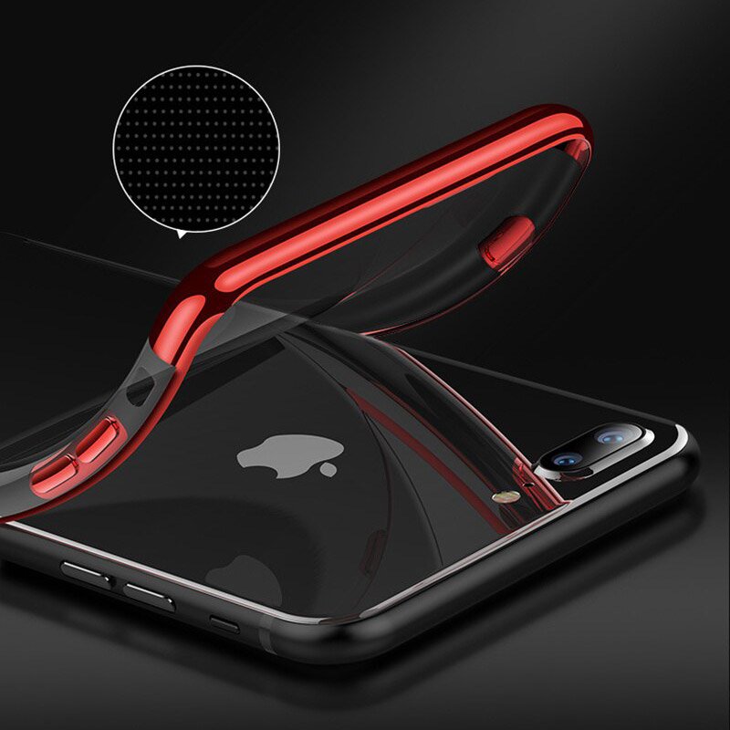 Pokrowiec silikonowy z ramk Electro czarny Apple iPhone 8 Plus / 7