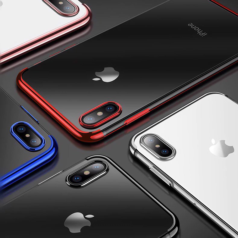 Pokrowiec silikonowy z ramką Electro czarny Apple iPhone X / 9 Pokrowiec silikonowy z ramką Electro czarny Apple iPhone X / 9