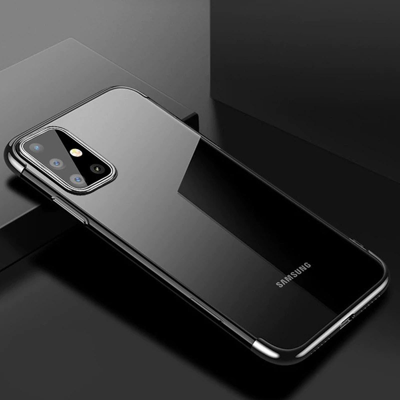 Pokrowiec silikonowy z ramk Electro czarny Samsung Galaxy A71 / 7