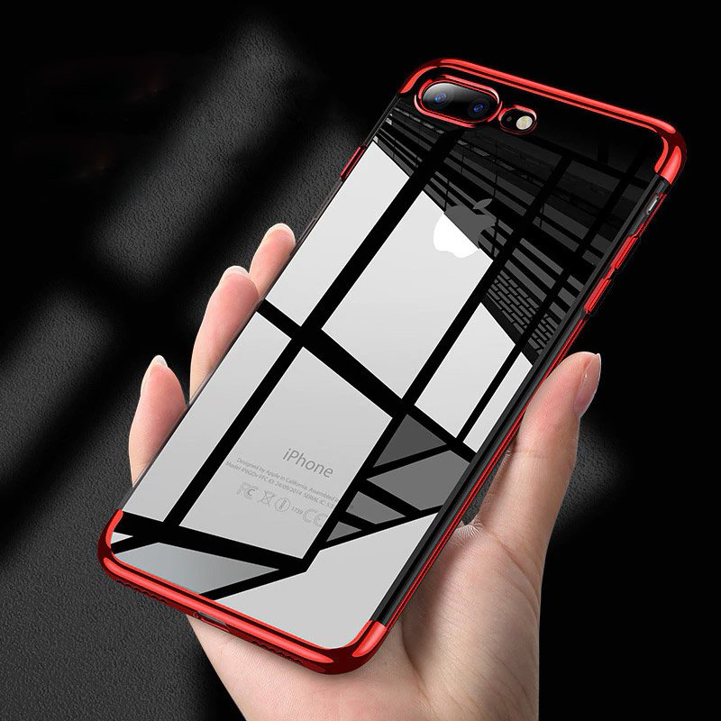 Pokrowiec silikonowy z ramk� Electro czerwony Apple iPhone 7 Plus / 12