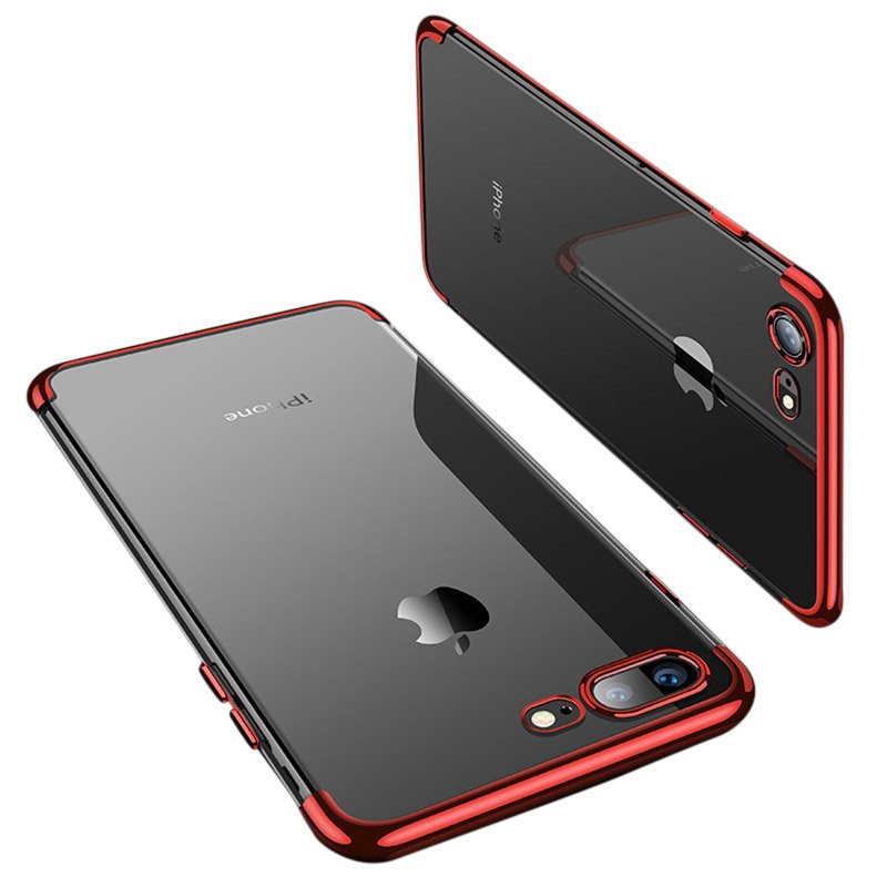Pokrowiec silikonowy z ramk Electro czerwony Apple iPhone 8 Plus