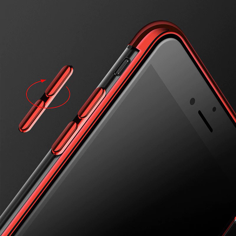 Pokrowiec silikonowy z ramk Electro czerwony Apple iPhone 8 Plus / 7